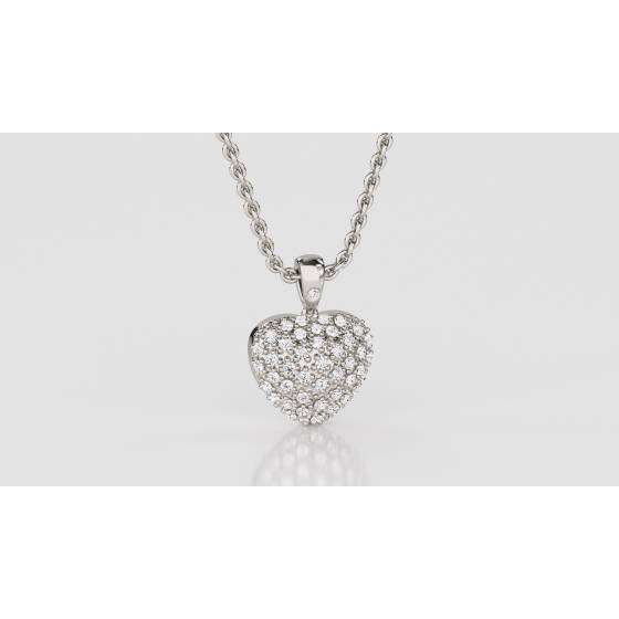0.20ct Classic Round Diamond Heart Pendant