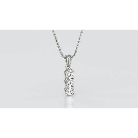 Elegant Round Diamond Trilogy Pendant