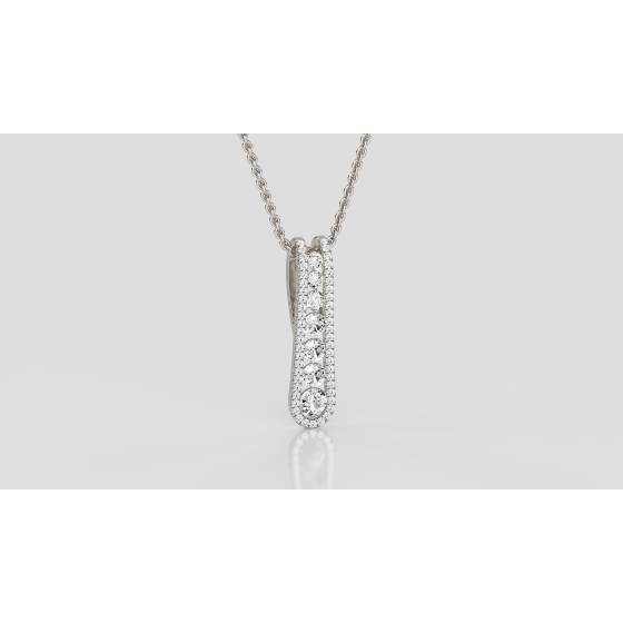 Elegant Round Diamond Journey Pendant