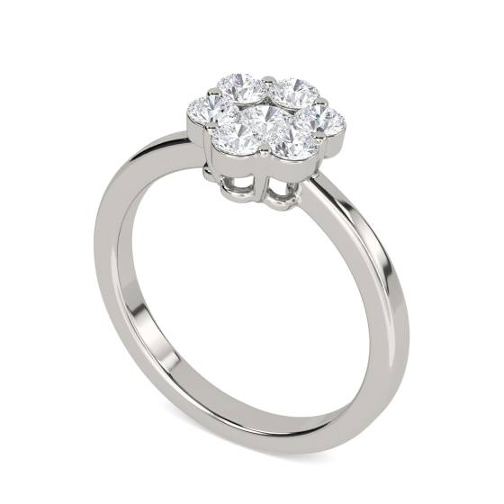 0.40ct Elegant Round Diamond Cluster Ring