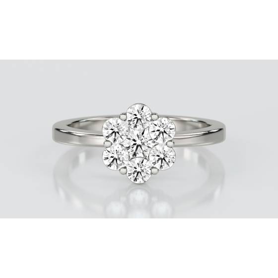 0.40ct Elegant Round Diamond Cluster Ring