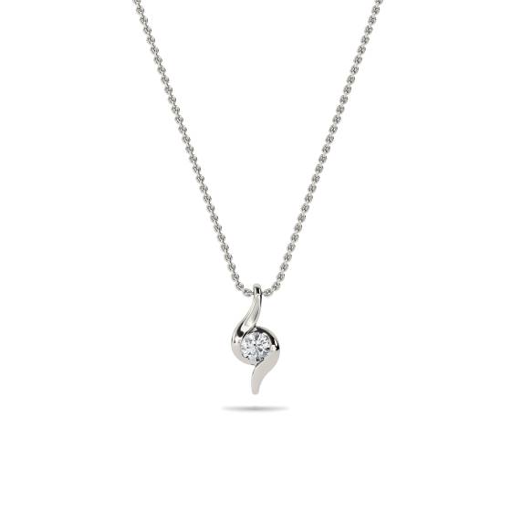 Stylish Round Diamond Solitaire Pendant