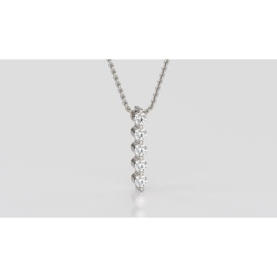 Round Diamond 5 Stone Pendant