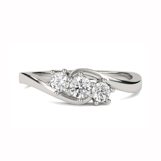 Crossover Round Diamond Trilogy Ring