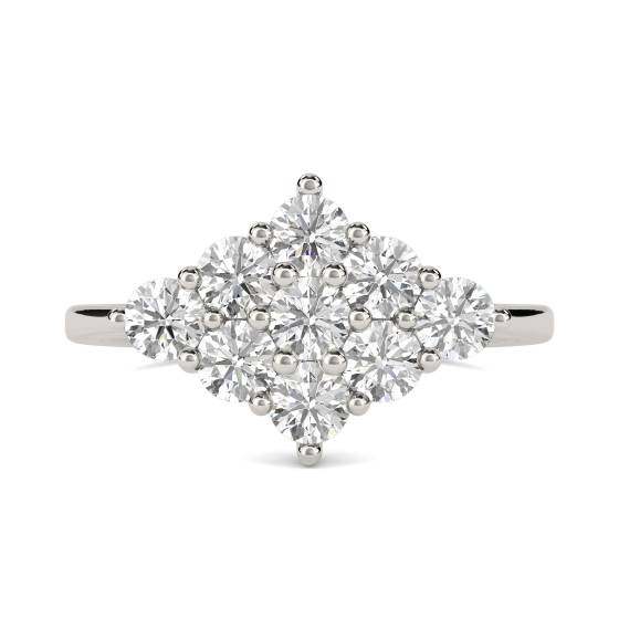 Round Diamond Cluster Ring
