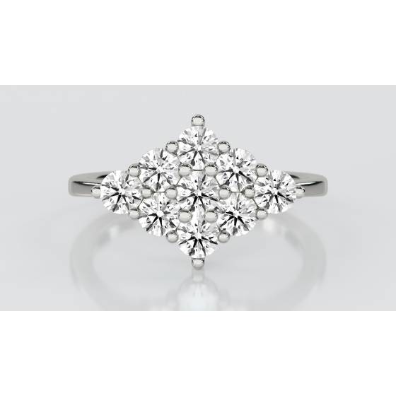 Round Diamond Cluster Ring