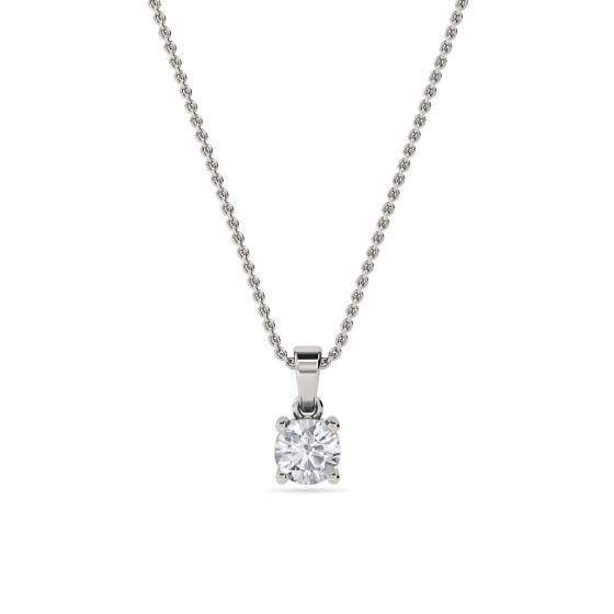 Traditional Round Diamond Solitaire Pendant
