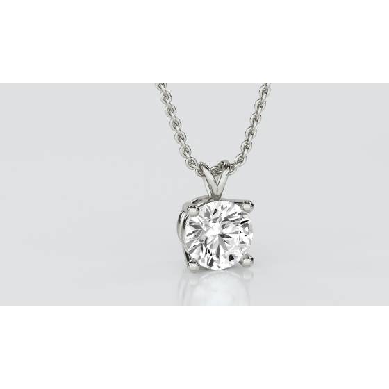 Classic Round Diamond Solitaire Pendant