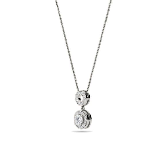 Round Diamond Single Halo Pendant