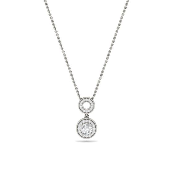 Round Diamond Single Halo Pendant