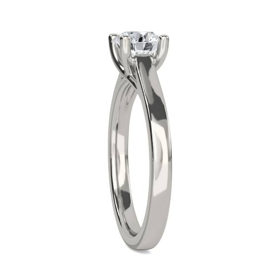 Unique Crossover Round Diamond Engagement Ring