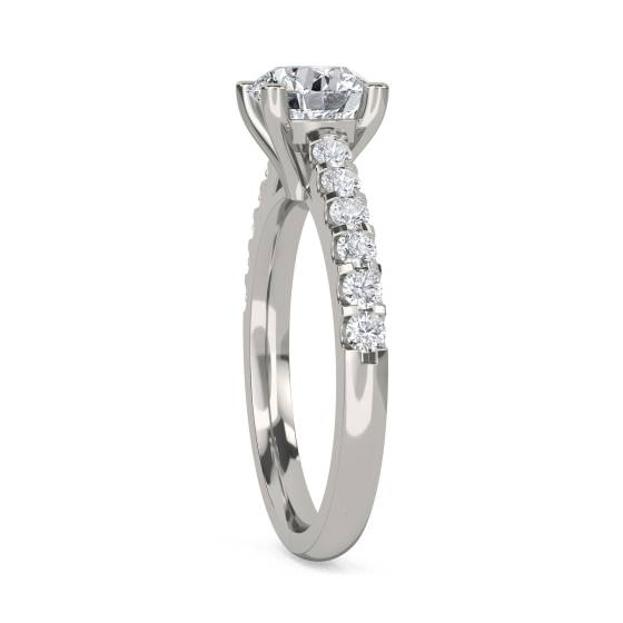 Round Shoulder Set Diamond Engagement Ring