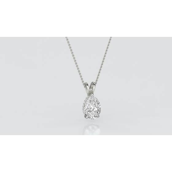 Pear Diamond Halo Pendant