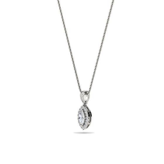 Marquise Diamond Single Halo Pendant