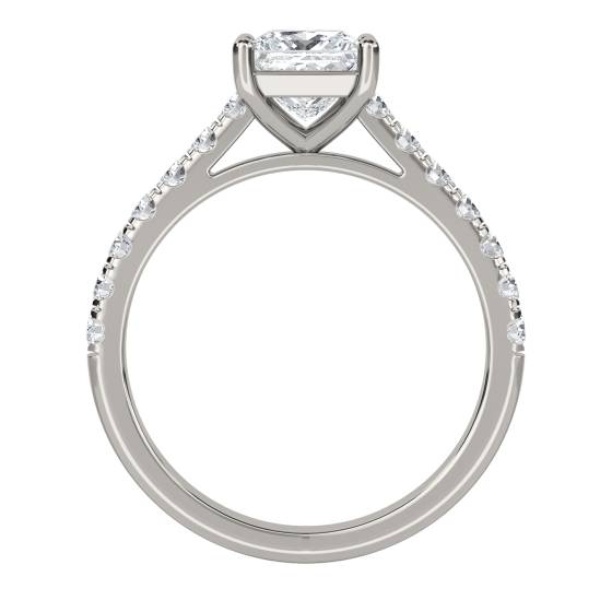 Princess Diamond Shoulder Set Ring