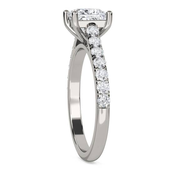 Princess Diamond Shoulder Set Ring