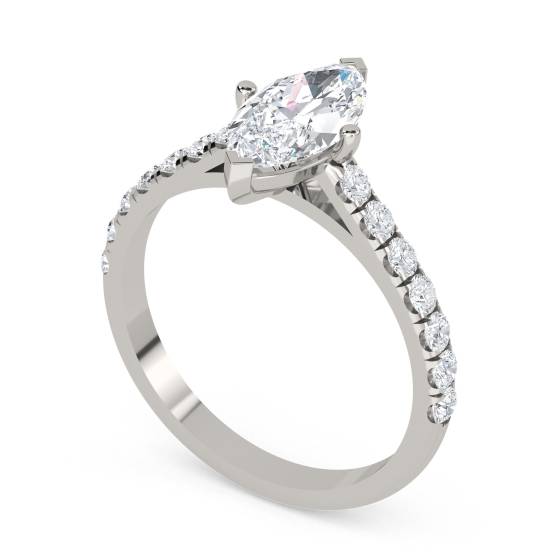 Marquise Diamond Shoulder Set Ring