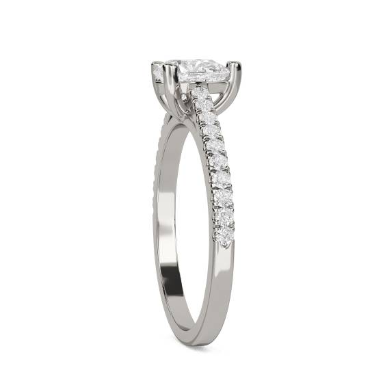 Pear Diamond Shoulder Set Ring