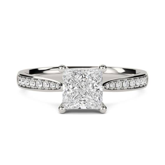 Princess Diamond Shoulder Set Ring