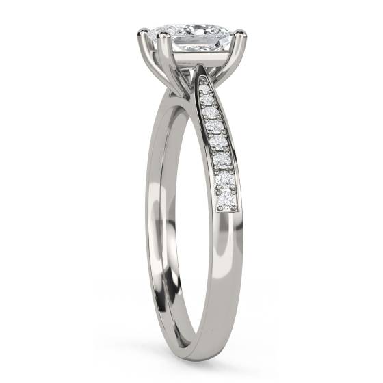 Princess Diamond Shoulder Set Ring