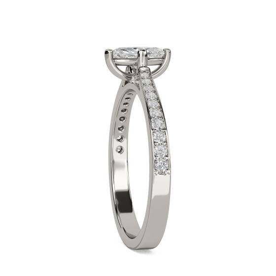 Marquise Diamond Shoulder Set Ring