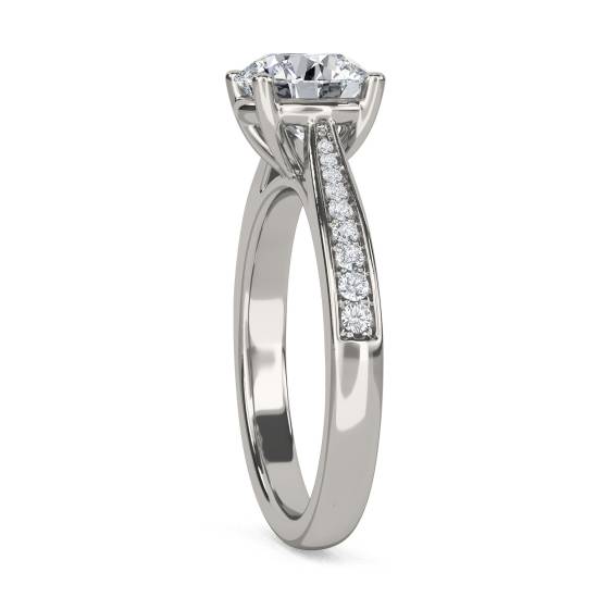 Round Diamond Shoulder Set Ring