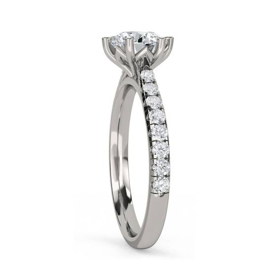 Round Diamond Shoulder Set Ring