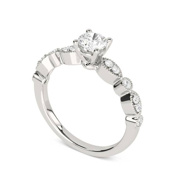 Infinity Twist Round Diamond Engagement Ring