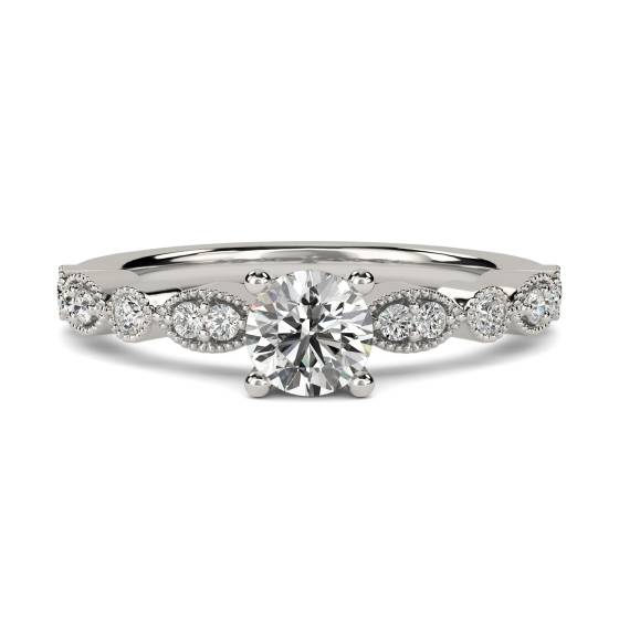 Infinity Twist Round Diamond Engagement Ring