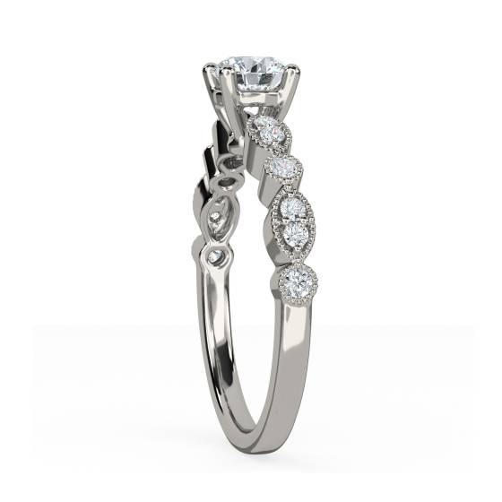 Infinity Twist Round Diamond Engagement Ring