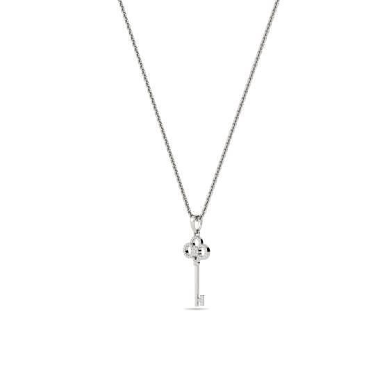 Pave Set Key Diamond Pendant