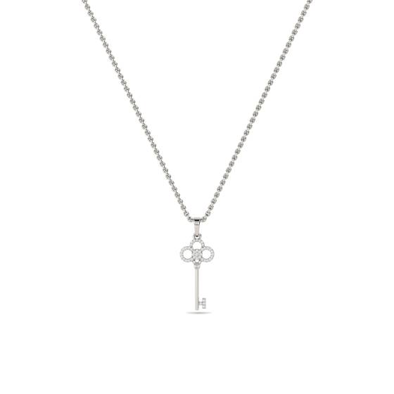 Pave Set Key Diamond Pendant