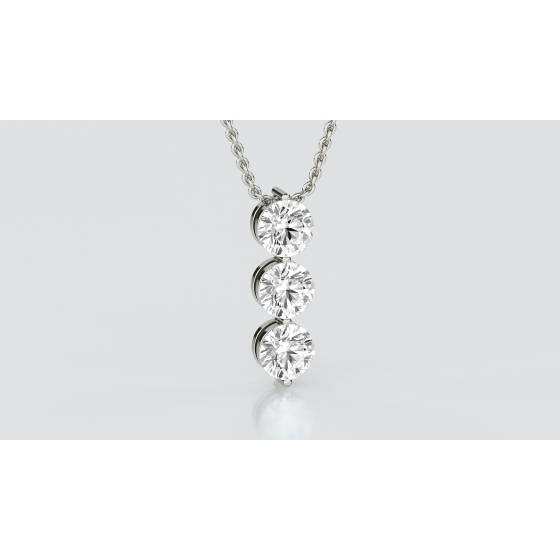 Modern Round Diamond Trilogy Pendant
