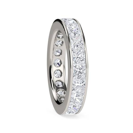 Elegant 4.5mm Princess Diamond Full Eternity Ring