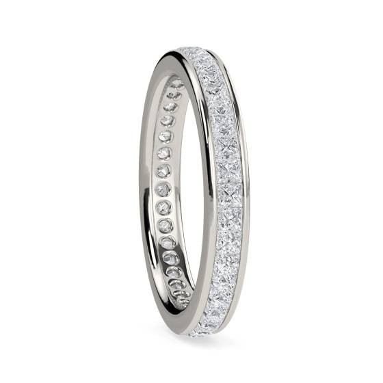 1.00ct VS/E-F Princess Natural Diamond Eternity Ring