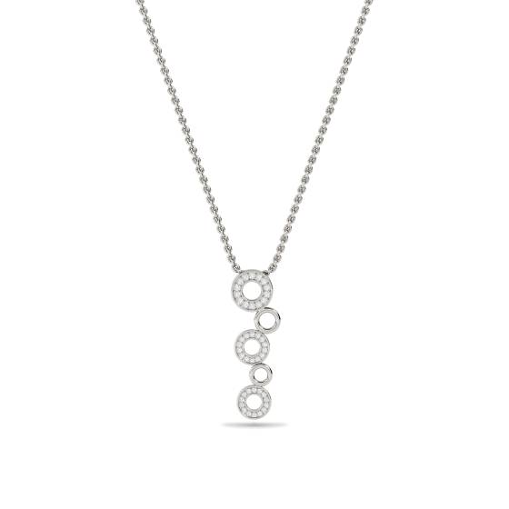 Five Circle Round Diamond Drop Pendant