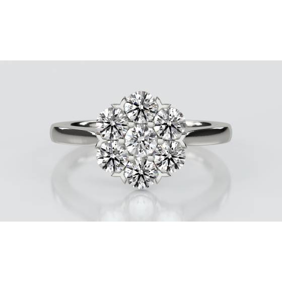 Round Diamond Cluster Ring