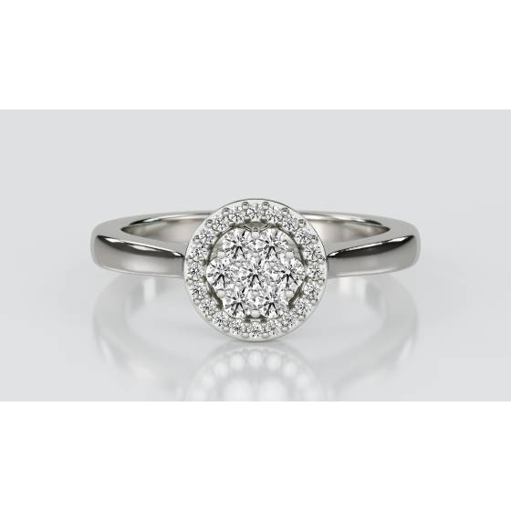 0.25ct Elegant Round Diamond Cluster Ring