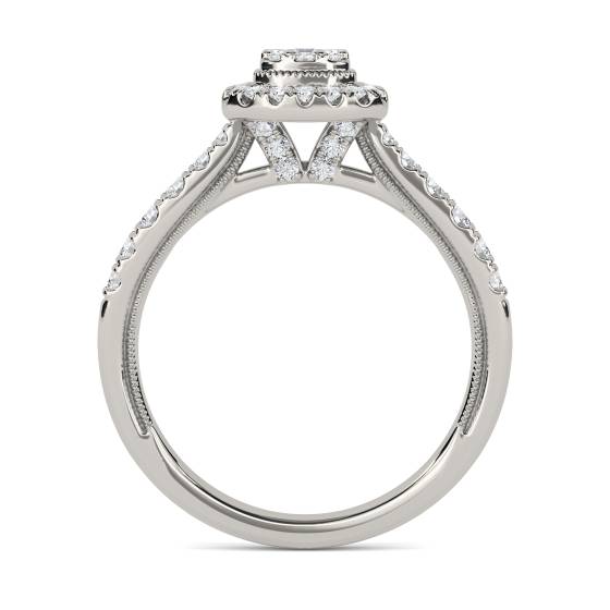 Baguette and Round Diamond Cluster Ring