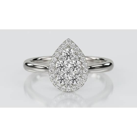 0.50ct Elegant Round Diamond Cluster Ring