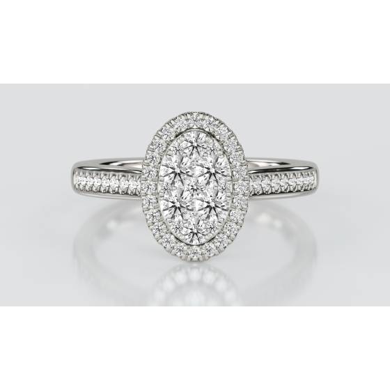 0.50ct Elegant Round Diamond Cluster Ring