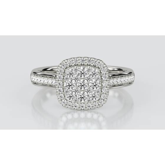 0.50ct Elegant Round Diamond Cluster Ring