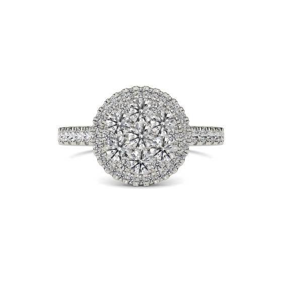 1.00ct Elegant Round Diamond Cluster Ring