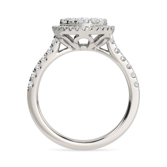 1.00ct Elegant Round Diamond Cluster Ring