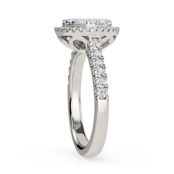 1.00ct Elegant Round Diamond Cluster Ring