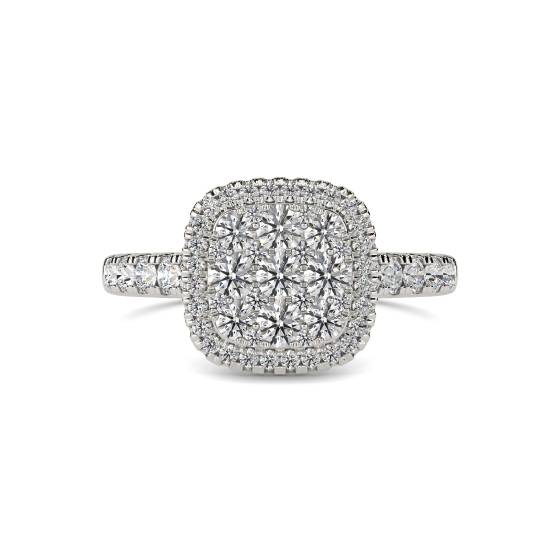 1.00ct Elegant Round Diamond Cluster Ring