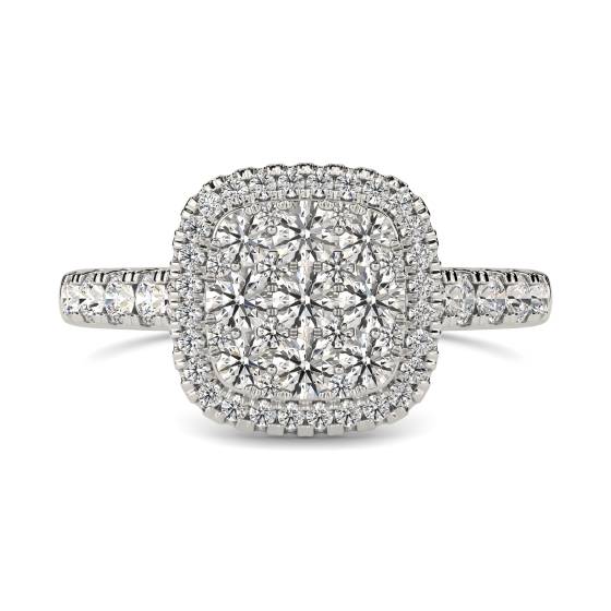 1.00ct Elegant Round Diamond Cluster Ring