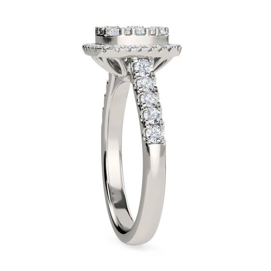 1.00ct Elegant Round Diamond Cluster Ring