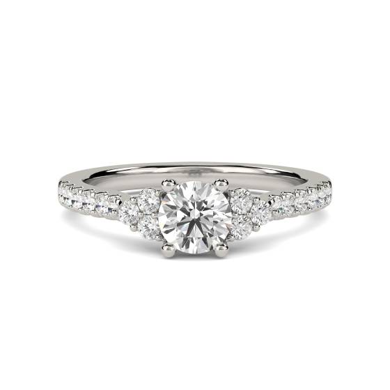 0.80ct SI/H Round Diamond Cluster Ring