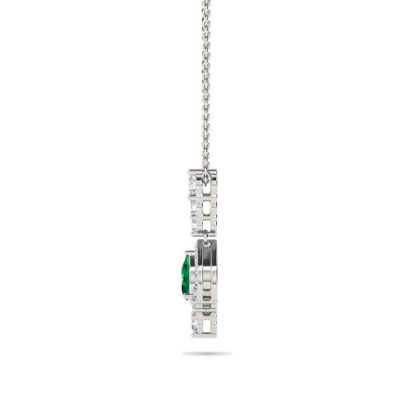 1.40ct Emerald Pear Pendant and Chain